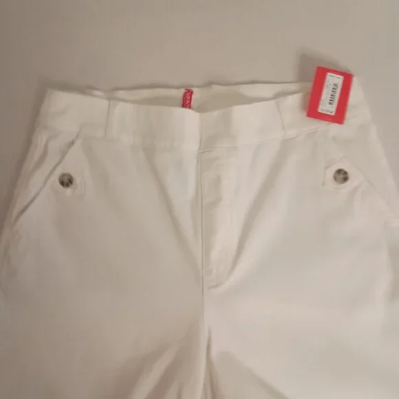 Spanx Women’s White Stretch Twill Cropped Wide Leg Pants 4 Pockets Size XL NWT - Picture 4 of 15